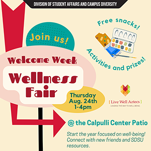 welcome week wellness fair thurs aug 24 1-4pm at calpulli center