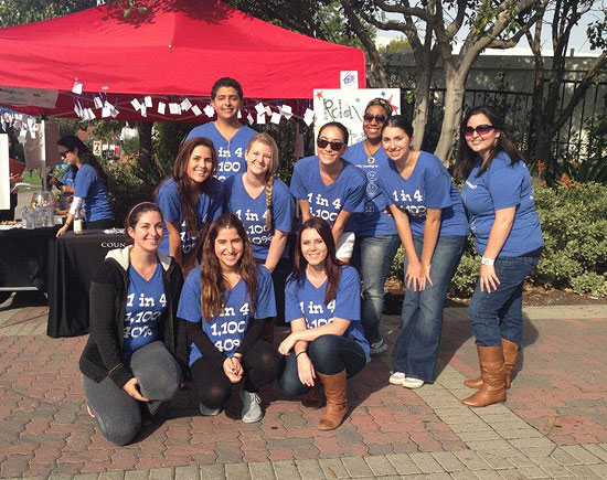 Peer Educators at the relaxation station tent