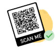 illustration of qr code that reads "scan me"