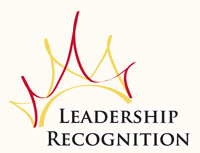 leadership recognition graphic with spikey lines
