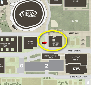 campus map showing calpulli on hardy ave
