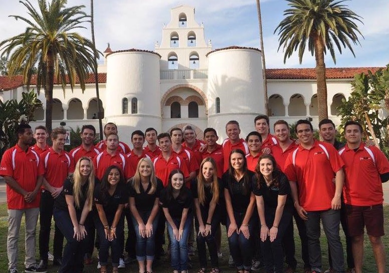 group photos of the peer health educators in front of hepner hall