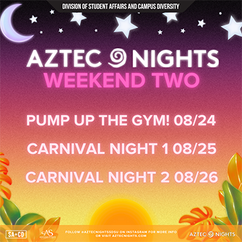 Aztec nights Wknd2- Pump up the gy 8/24; Carnival 8/25; Carnival night2 8/26