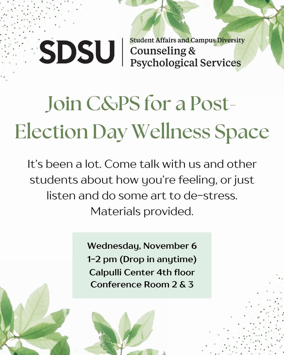 Post-Election Wellness - Counseling and Psychological Services