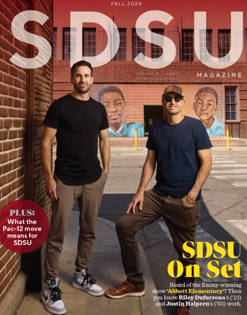 2024 SDSU fall magazine image of two people posing