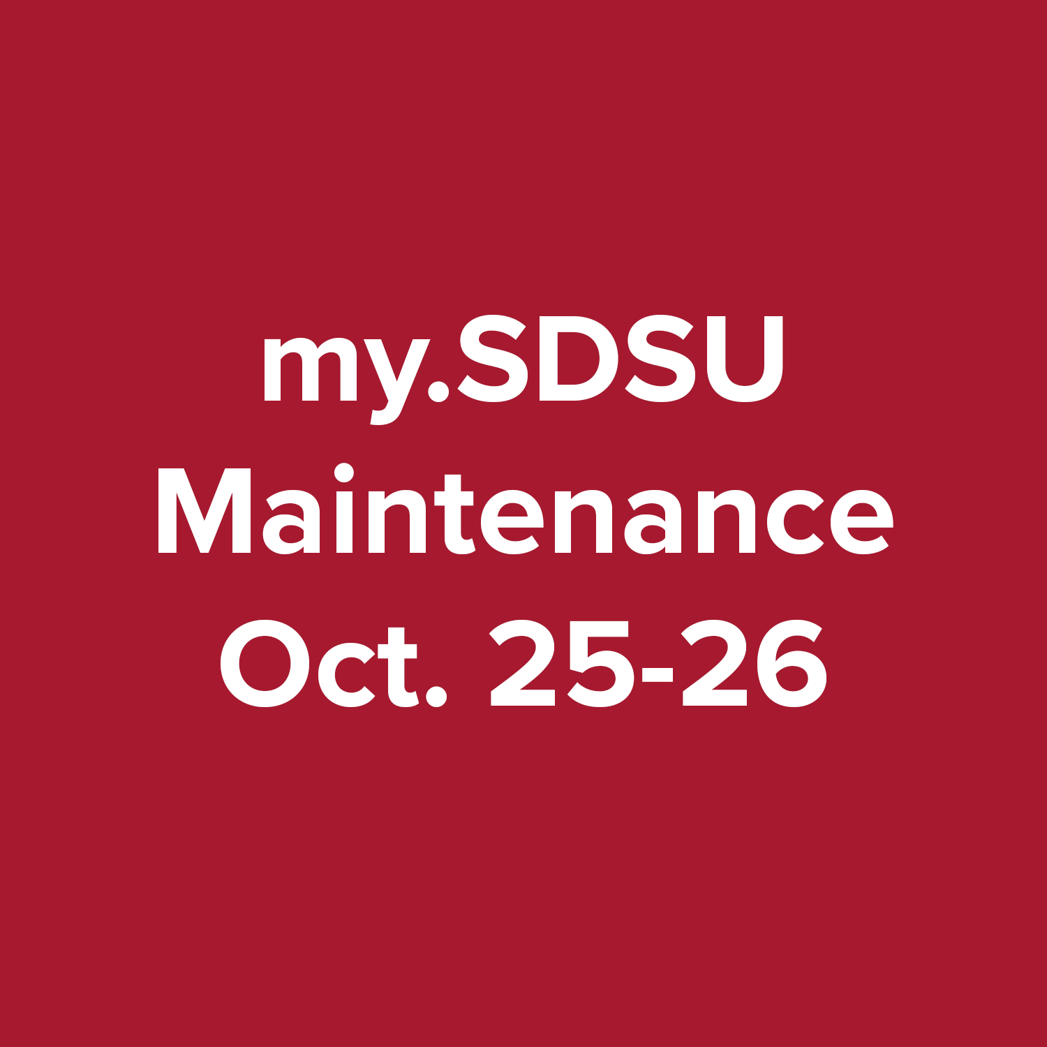 my.sdsu maintenence