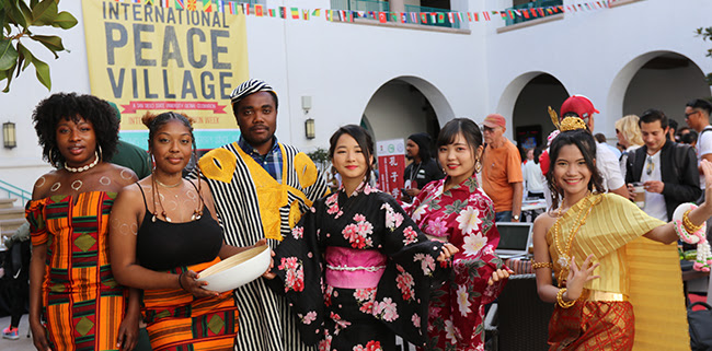 students at the international peace village in 2019