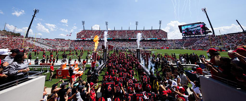 sdsu football team and marching band