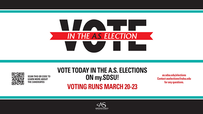 VOTE IN A.S. ELECTIONS FOR STUDENT LEADERS 