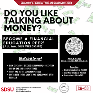 DO YOU like talking money? Become a financial education peer - Open Positions! Read below or click to learn more