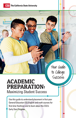 brochure cover with students talking for Academic Preparation - Max Student Success College guide
