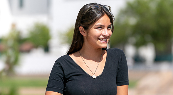 photo of student smiling