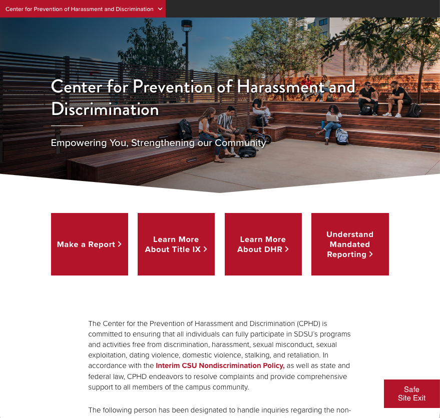 Center for the Prevention of Harassment and Discrimination (CPHD)