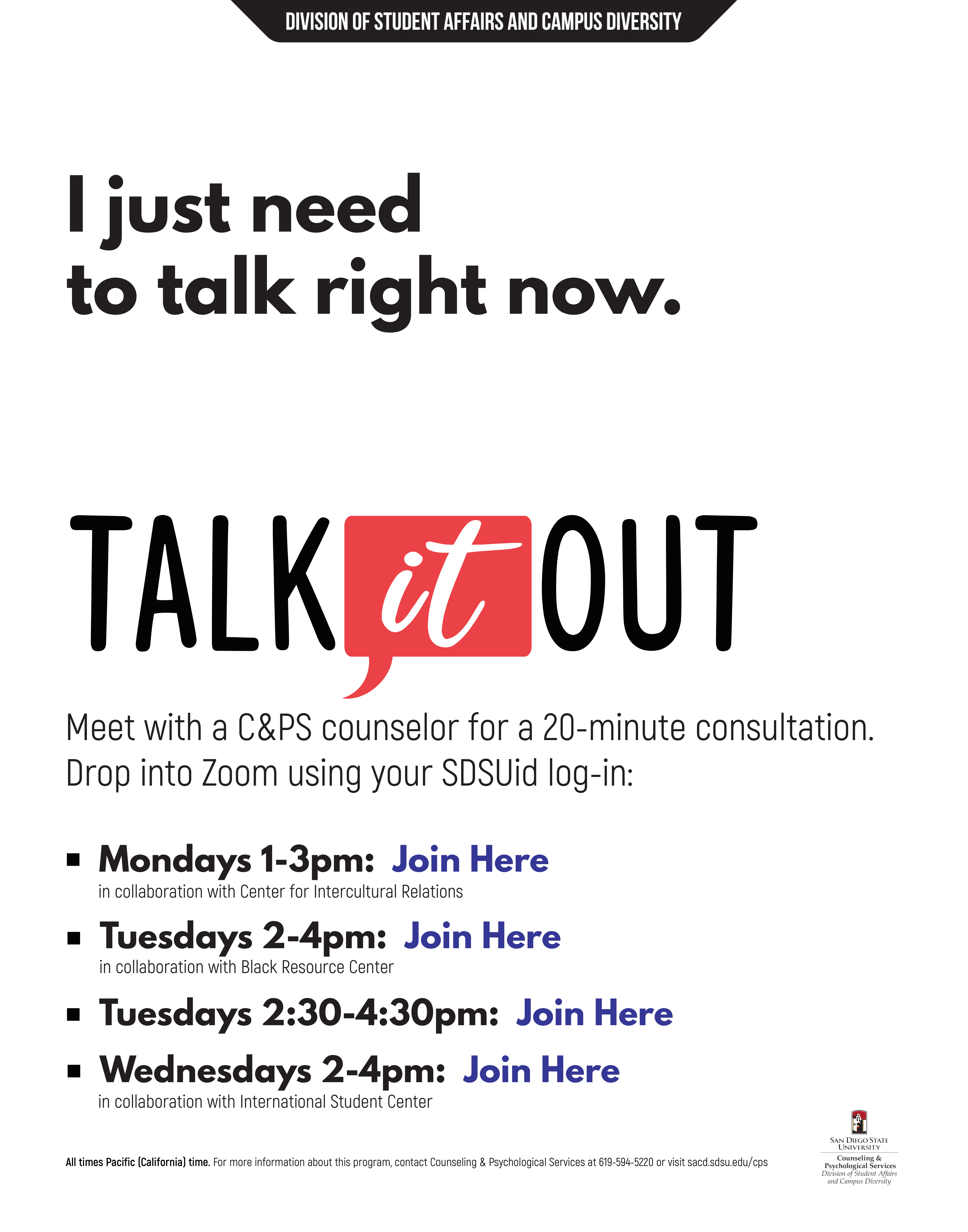Talk It Out flyer