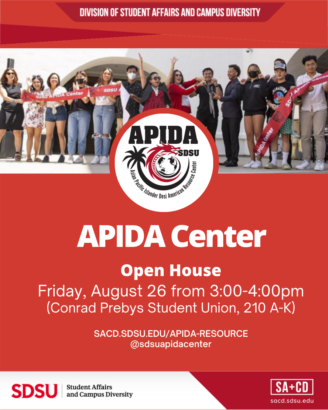APIDA Center Mixer Aug 26, 2022 3-4p at Student Union 210
