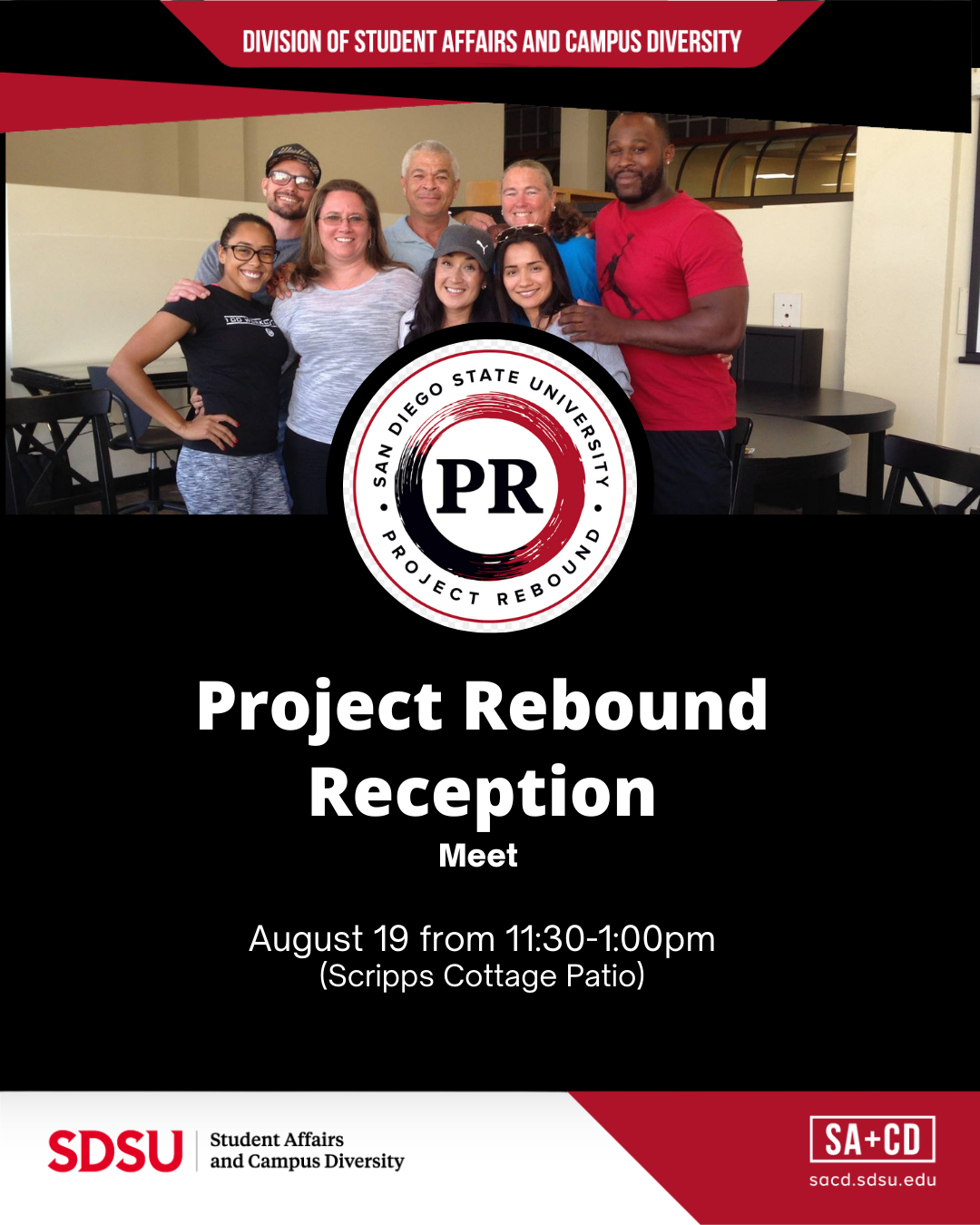 Project rebound reception Aug 19 at 11:30 a.m. - 1 p.m. at Scripps Cottage