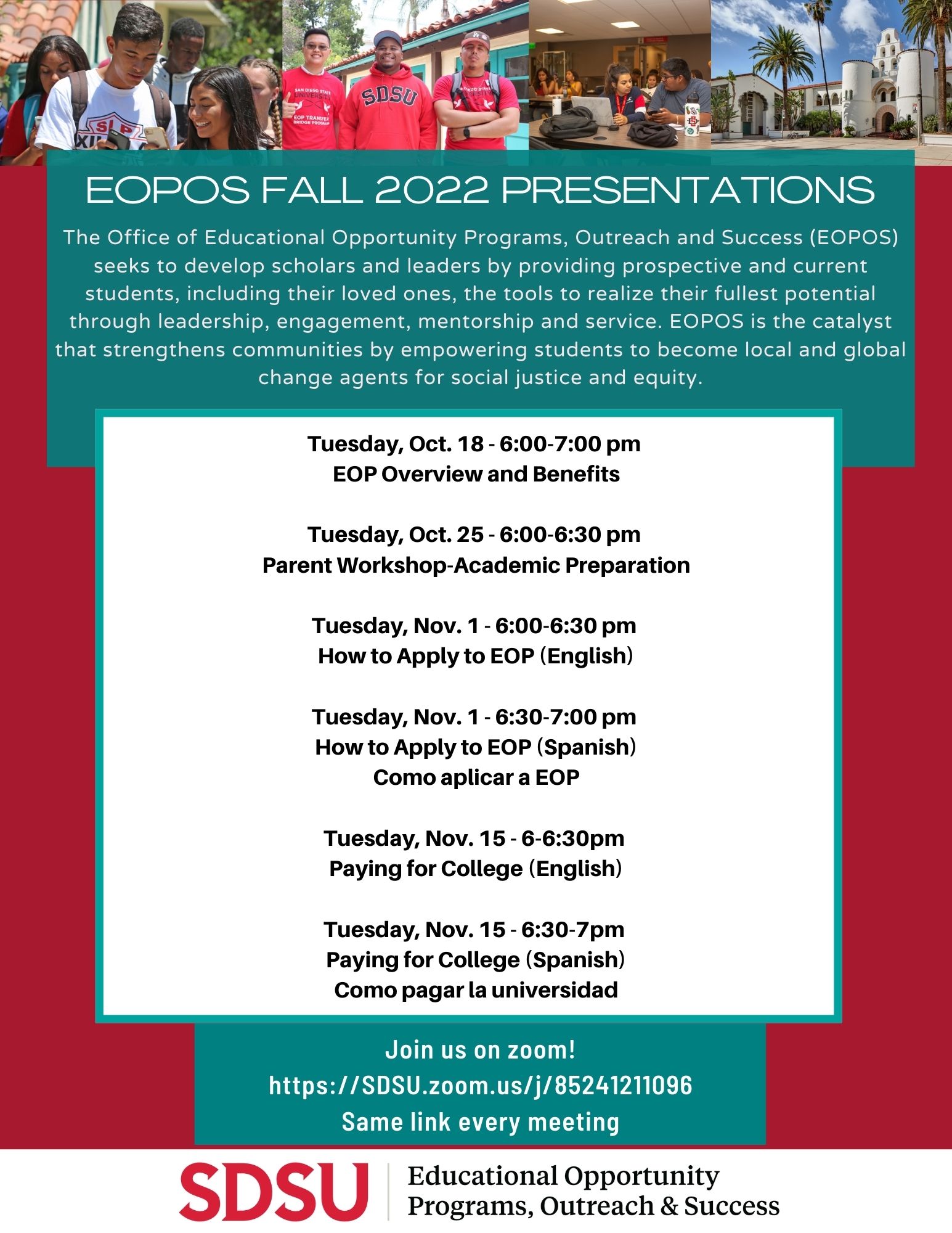 Fall 22 EOPOS Workshop Flyer