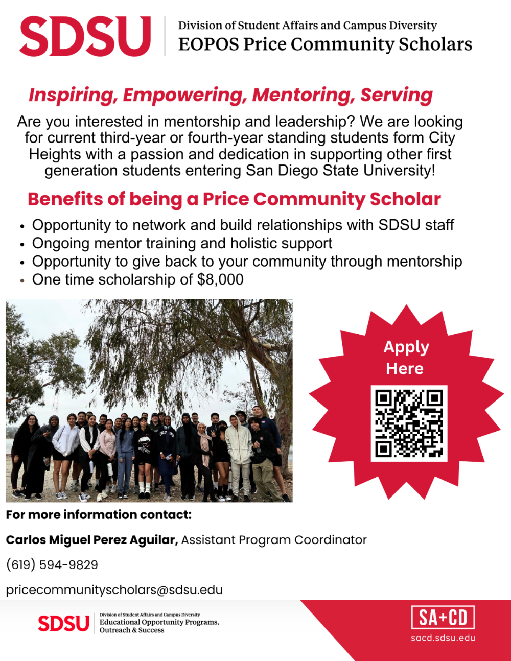 Price Community Scholars Recruitment Flyer