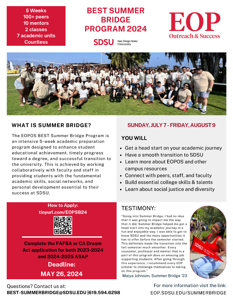 summer bridge program flyer