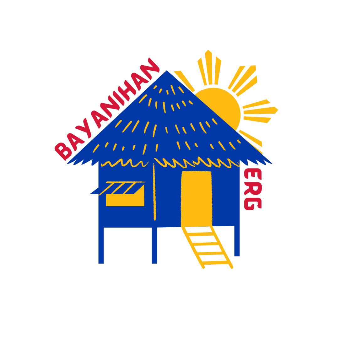 Bayanihan ERG logo with blue nipa hut