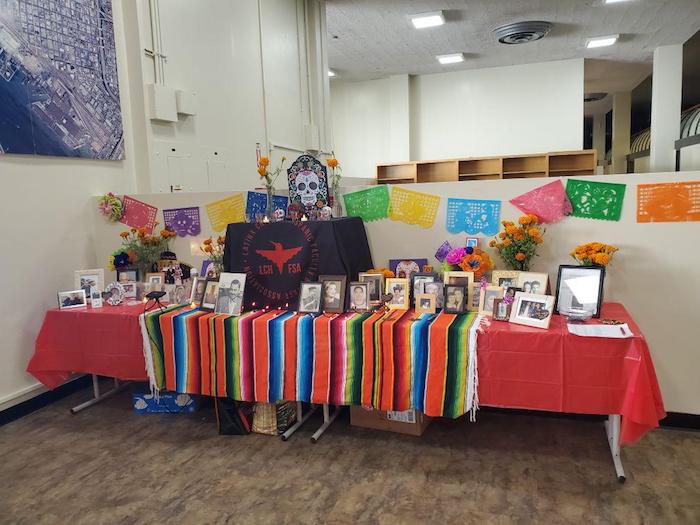 group picphoto of dia de los muertosdecorated table