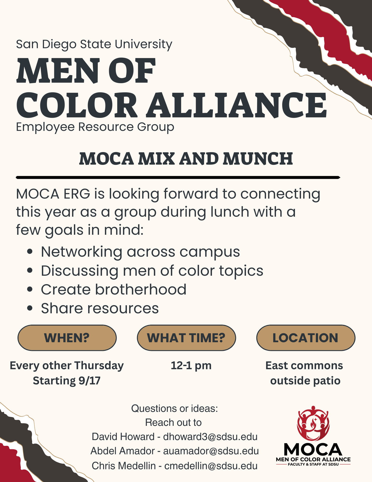 MOCA ERG Flyer MOCA meeting times information