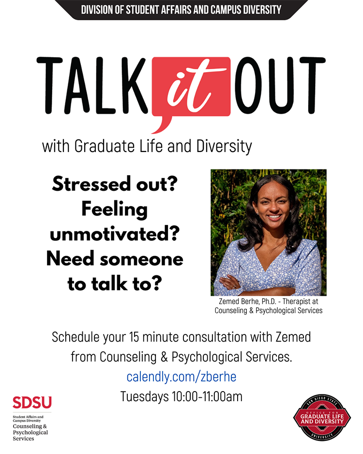 Stressed Out? Need someone to talk to? Schedul a 15min consult w/Zemed tues 10-11a at calendly.com/zberhe