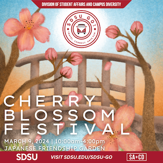 SDSU Go! cherry blossom