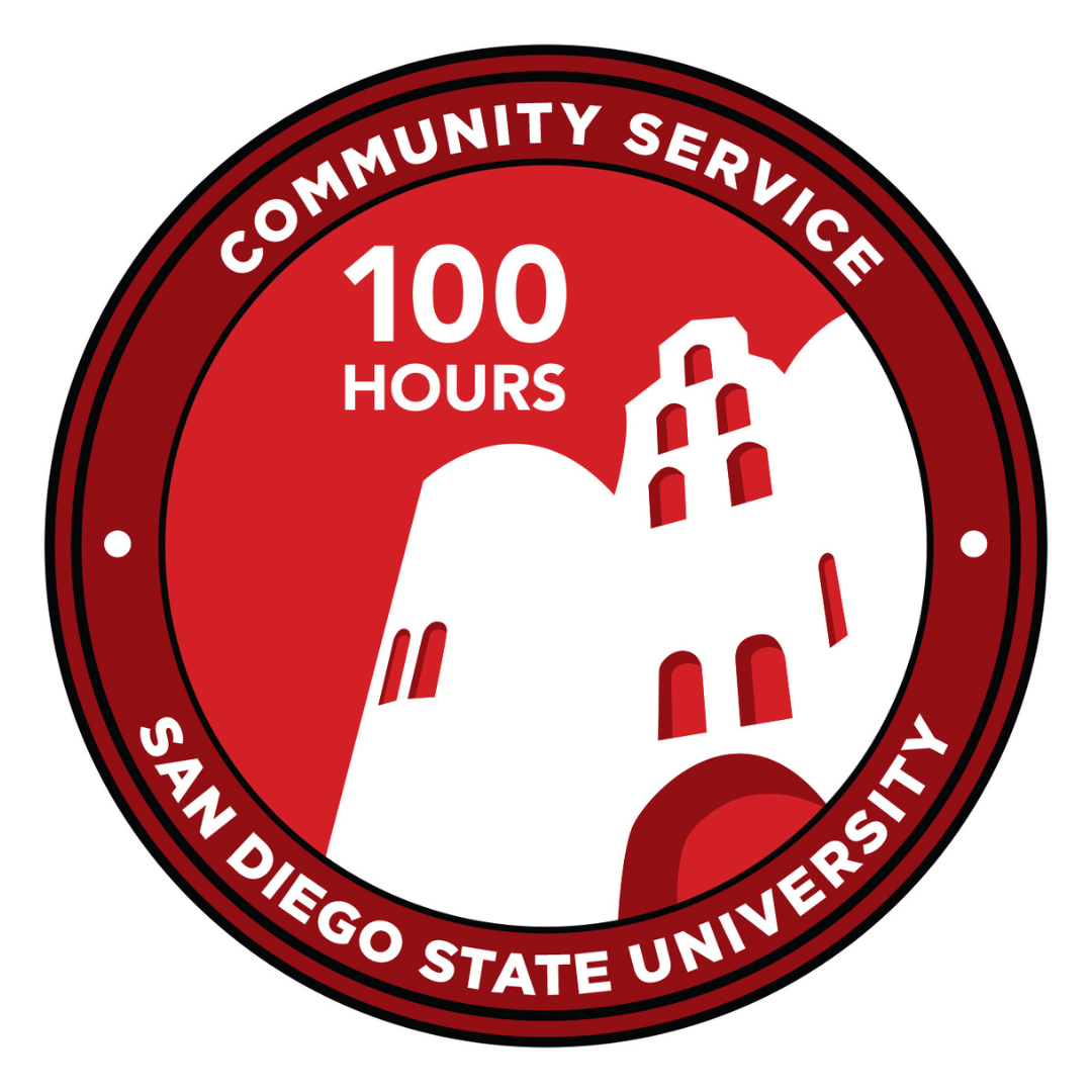 100 Community Service Hours Lapel Pin