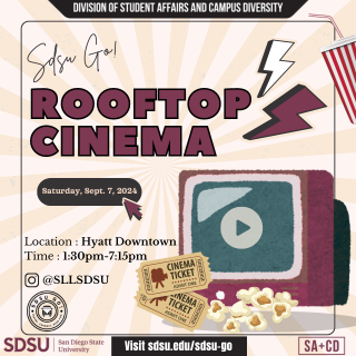 SDSU Go flyer for Rooftop Cinema