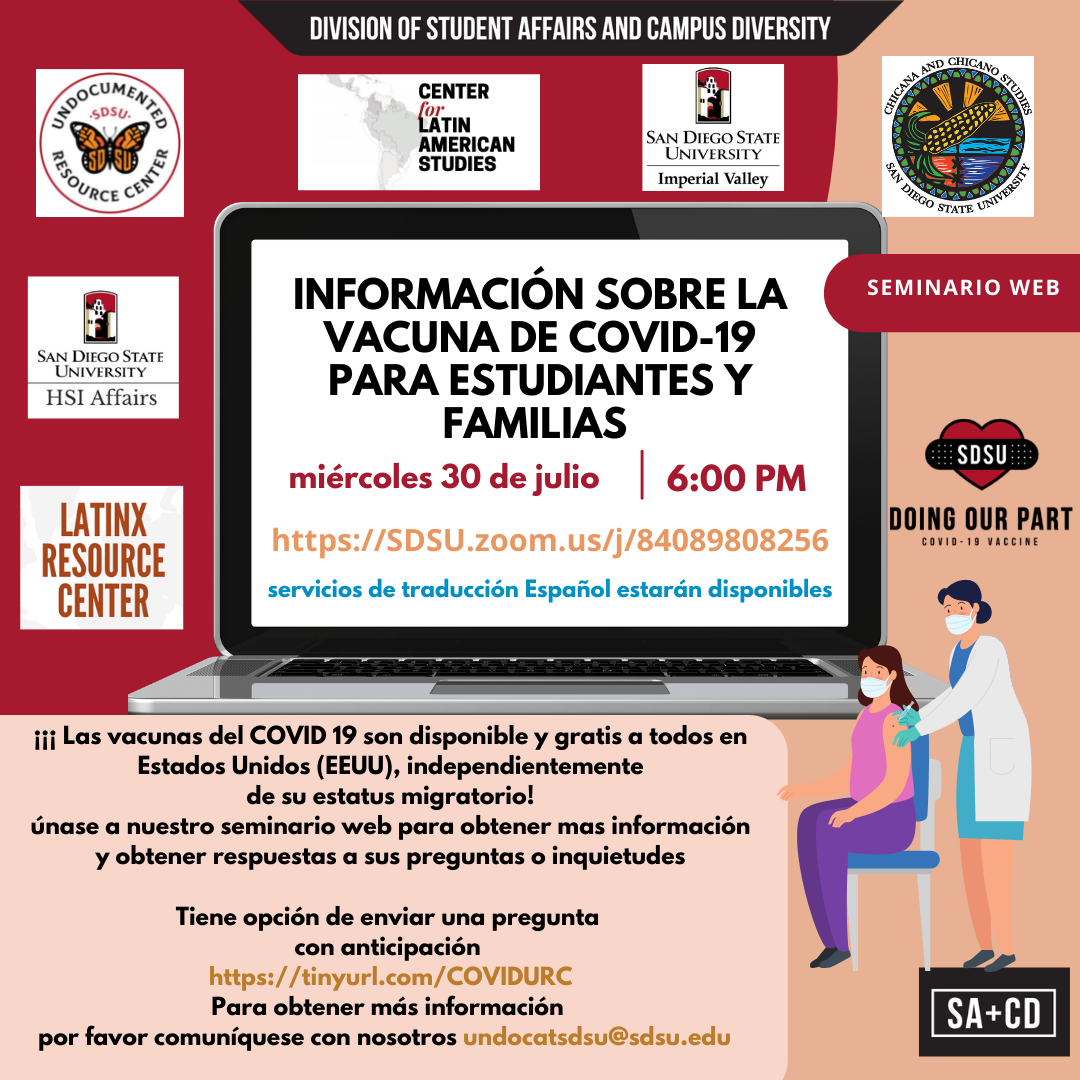 Transaltion in Spanish Covid-19 workshop: Las vacunas COVID-19 son gratuitas y están disponibles para cualquier persona en los Estados Unidos, independientemente de su estado migratorio.