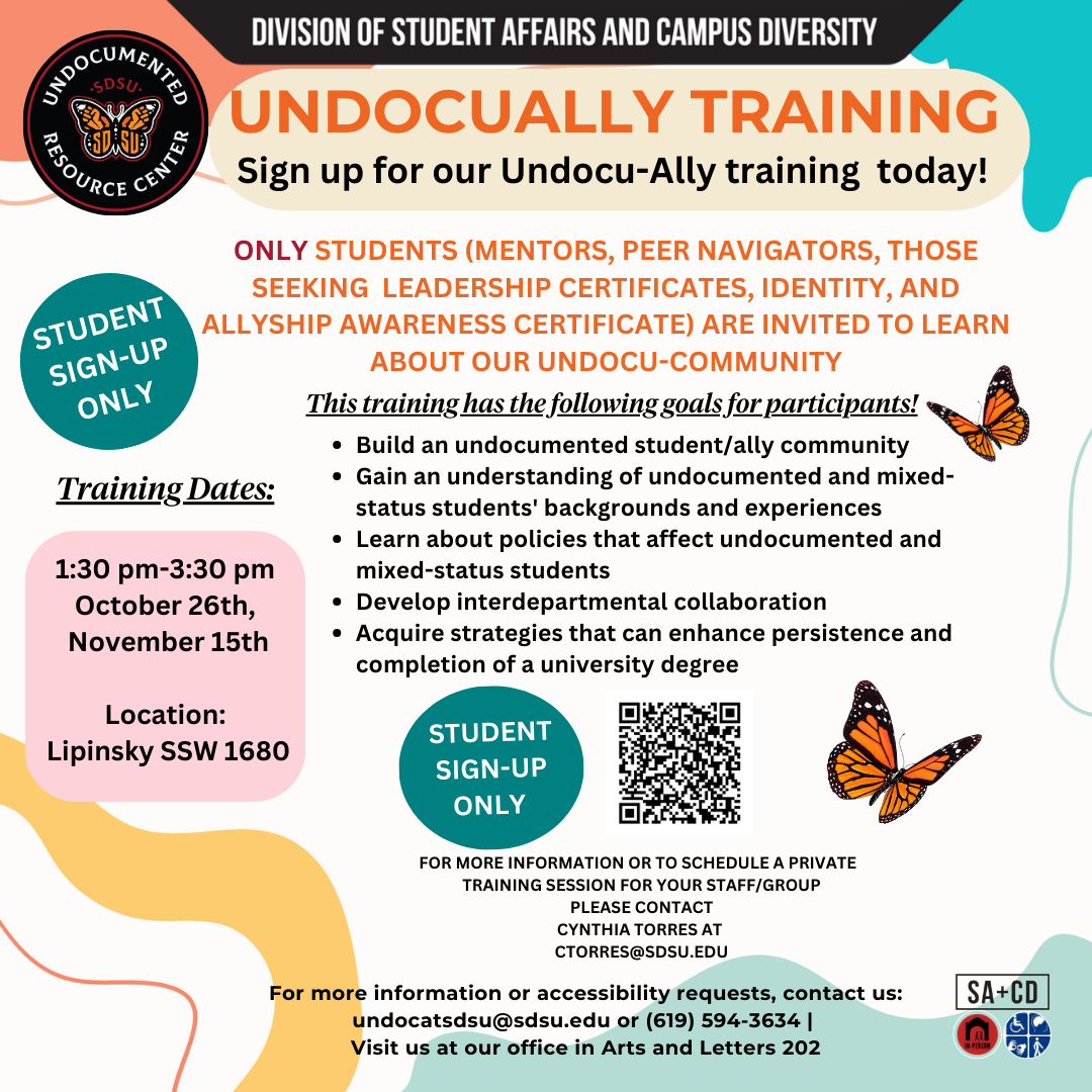 Student UndocuAlly training flyer